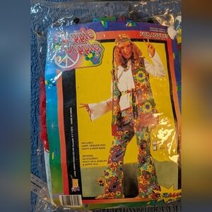 Hippie Costume Adult One Size 60s 70s Flower Power Outfit Forum Novelties (Open)
